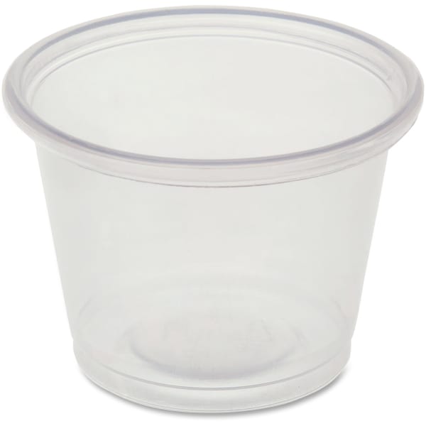 Genuine Joe 1 oz Portion Cups - 1 fl oz - Clear - Polystyrene - Beverage, Sauce - 50 Bag - 50 / Carton