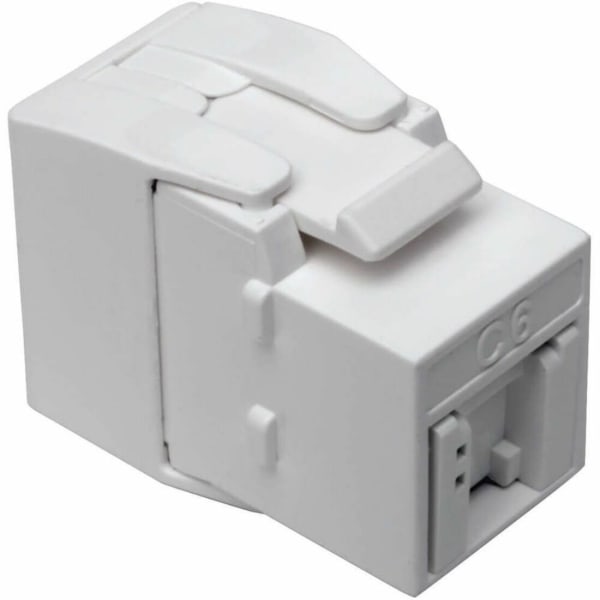 Eaton Tripp Lite Series Cat6/Cat5e Toolless Keystone Jack RJ45 Shuttered, Dust Cap PoE/PoE+ Compliant, White, TAA - Modular insert - CAT 5/5e/6 - RJ-45 - white - government GSA - TAA Compliant