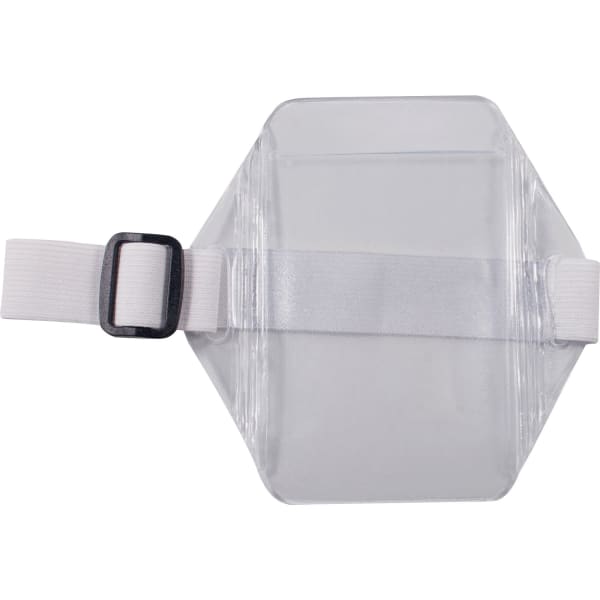 Advantus Arm Badge Holder - Support 2.50in x 3.50in Media - Vertical - Vinyl, Elastic - White, Clear - Heavy Duty - 12 / Box