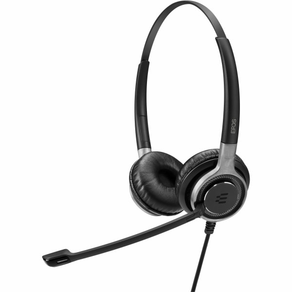 EPOS IMPACT SC 660 - Stereo - Easy Disconnect - Wired - 50 Hz to 18 kHz - On-ear - Binaural - 3.28 ft Cable - Noise Cancelling Microphone - Noise Canceling - Black, Silver