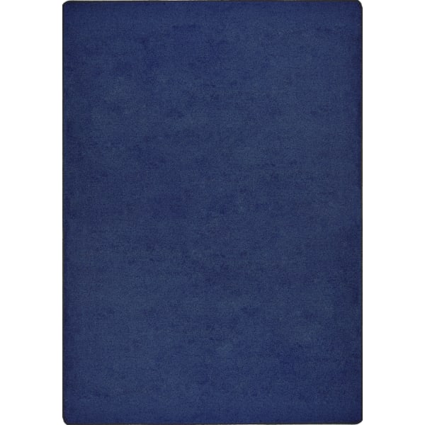 Joy Carpets Kid Essentials Solid Color Rectangle Area Rug, Endurance, 6ft x 9ft, Midnight Sky