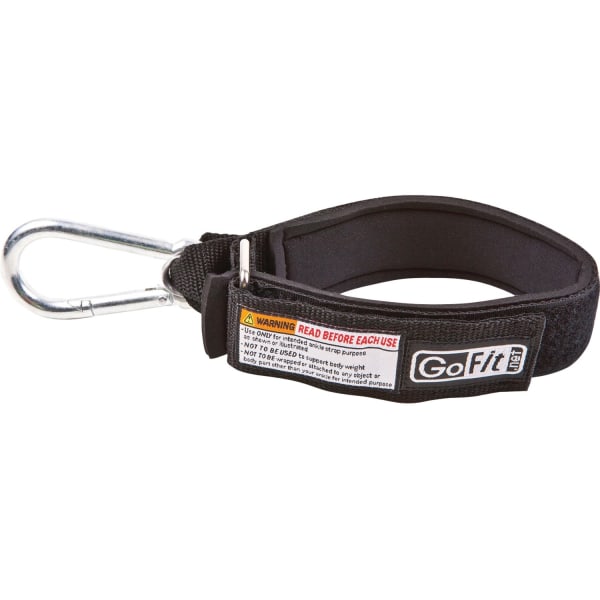 GoFit GF-STAS Ankle Strap with Carabiner for Tubes and Resistance Bands - Adjustable - Carabiner Attachment - 3in Height x 9.5in Width x 1.5in Length - Neoprene, Steel