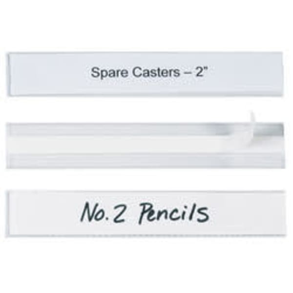 HOL-DEX Self-Adhesive Plastic Label Holders, 1in x 6in, Clear, Pack Of 12