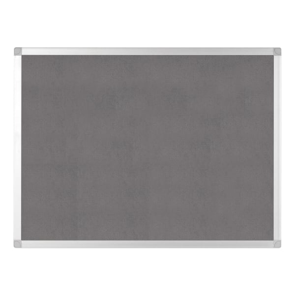 Bi silque Ayda Bulletin Board, 36in x 24in, Aluminum Frame With Silver Finish