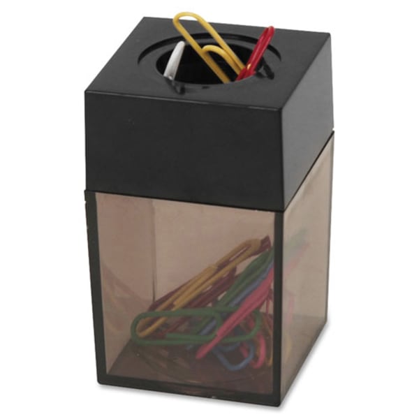 Sparco Magnetic Paper Clip Dispenser - 2in x 3in - 1 Each - Smoke