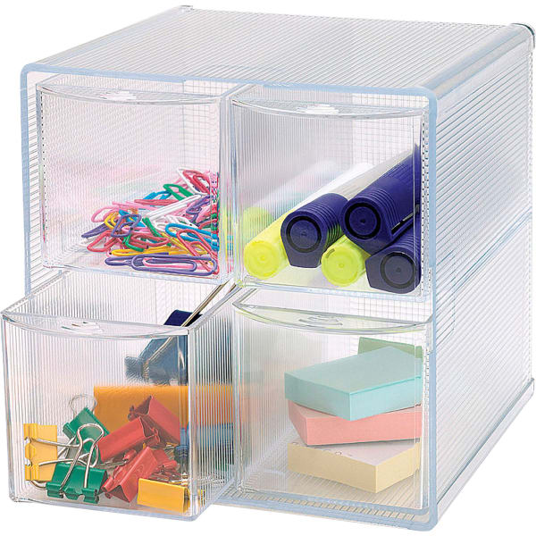 Sparco 4-Drawer Storage Organizer, 6inH x 6inW x 7 5/16inD, Clear