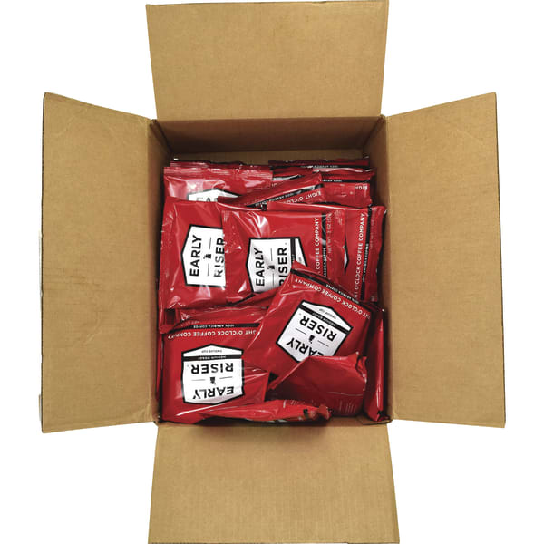 Eight O-Clock Ground Filter Pouch Coffee, 2 Oz, Early Riser, Medium Roast, Case Of 48 Pouches
