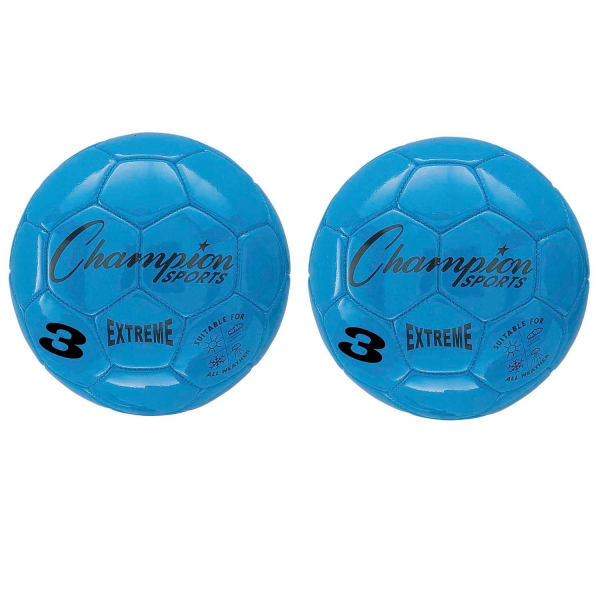 Champion Sports Extreme Soccer Balls, Size 3, Blue, Pack Of 2 Balls