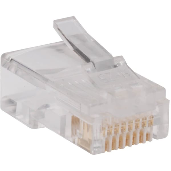 Tripp Lite RJ45 for Solid/Standard Conductor 4-Pair Cat5e Cat5 Cable 100 Pack - Network connector - RJ-45 (M) - CAT 5e - solid, stranded (pack of 100)
