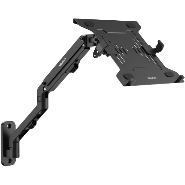 Mount-It! Counterbalance Steel 15.6in Laptop Arm for Wall and Pole Mounting, 5-3/4inH x 12-1/4inW x 15inD, Black