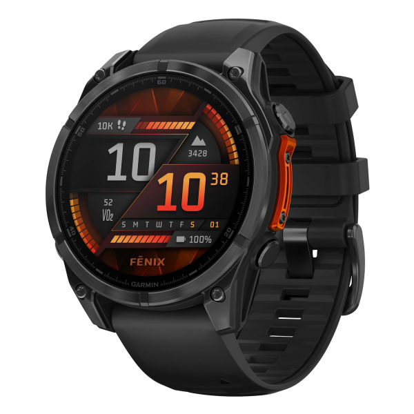 Garmin fenix 8 AMOLED Multisport GPS Watch With Silicone Band And 47mm Lens, Slate Gray/Black