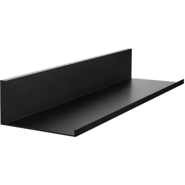 Hangman 24-Inch No-Stud Floating Shelf (Black Powder Coat) - 2.50in Height x 23.87in Width x 4.62in Depth x 4.63in Length - Durable, Rust Proof, Damage Resistant, Sturdy, Easy to Clean - Black - Aluminum