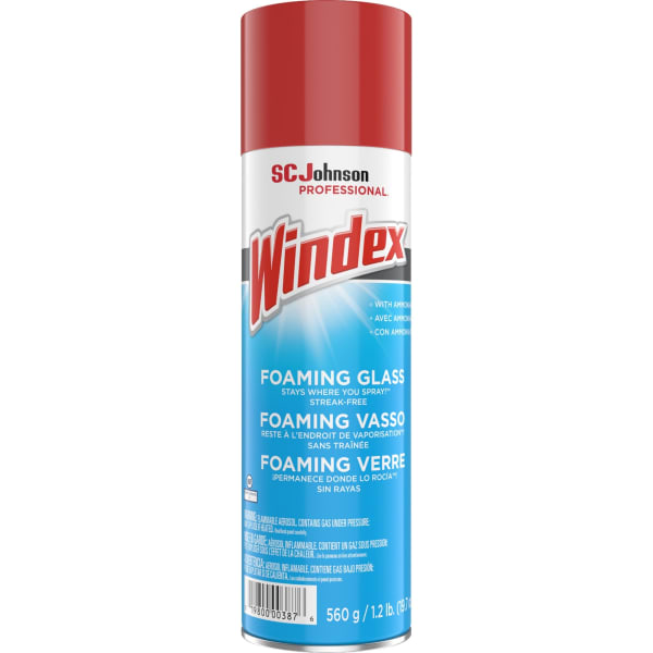 Windex Foaming Glass Cleaner - 19.7 fl oz (0.6 quart) - Streak-free, Versatile, Drip-free - White - 1 Each