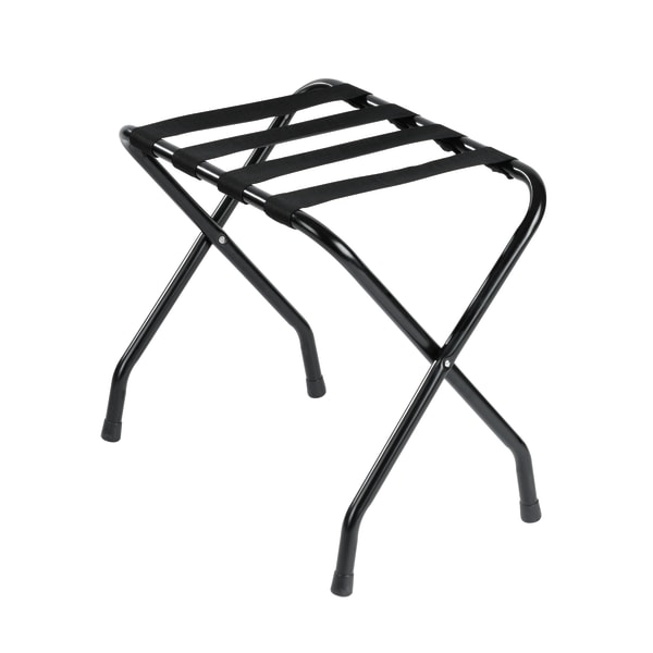 Hospitality 1 Source Metal Luggage Racks, 20inH x 22inW x 17inD, Black, Pack Of 4 Racks