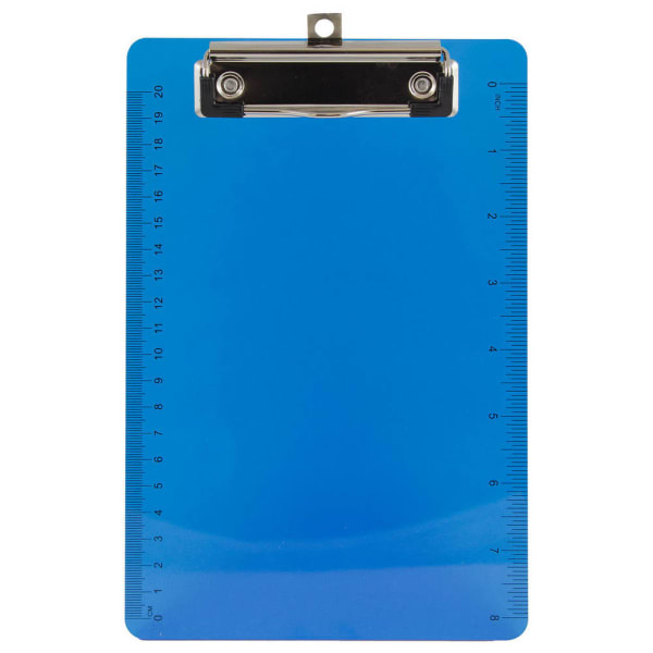 JAM Paper Plastic Mini Clipboard, 6in x 9in, Blue