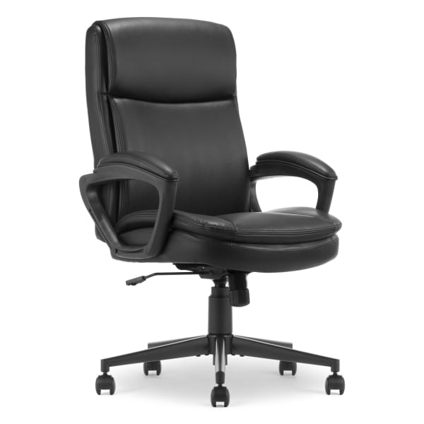 Serta Comfort Ergo Ergonomic Bonded Leather Mid-Back Executive Office Chair, Black