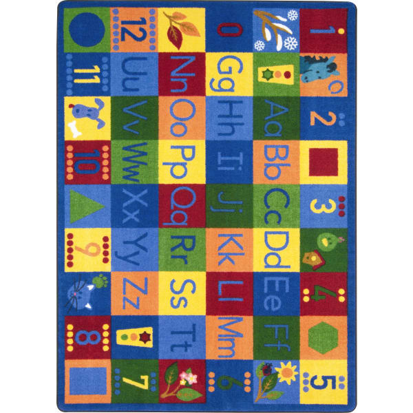 Joy Carpets Kid Essentials Rectangular Area Rug, Around the Block II, 7-2/3ft x 10-3/4ft, Multicolor
