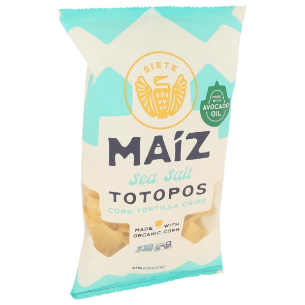 Siete Tortilla Chips, Maiz Sea Salt Totopos, 7.5 Oz, Total Qty 6