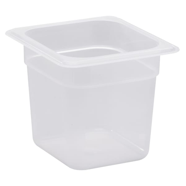 Cambro Translucent GN 1/6 Food Pans, 6inH x 6-3/8inW x 6-15/16inD, Pack Of 6 Containers