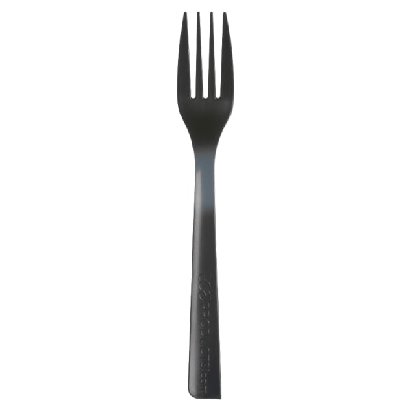 Eco-Products Polystyrene Forks, Black, 100% Recycled, Box Of 1,000