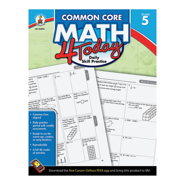 Carson-Dellosa Common Core Math 4 Today, Grade 5