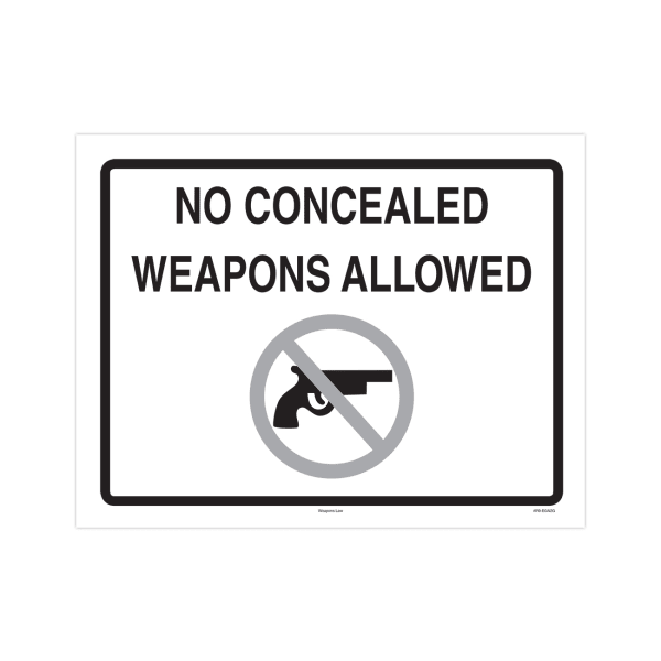 ComplyRight Federal Specialty Posters, No Concealed Weapons Allowed, English, 8 1/2in x 11in