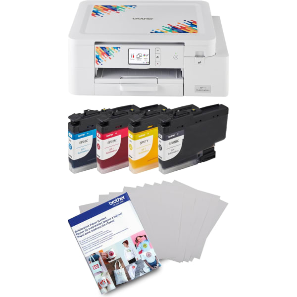 Brother SP1 Sublimation Printer With 4-Color Sublimation Ink Cartridges And 100-Sheet Sublimation Paper