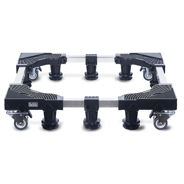 Black+Decker Full-Size Multi-Functional Appliance Pedestal Stand With Wheels, 4-3/4inH x 31-15/16inW x 31-15/16inD, Black