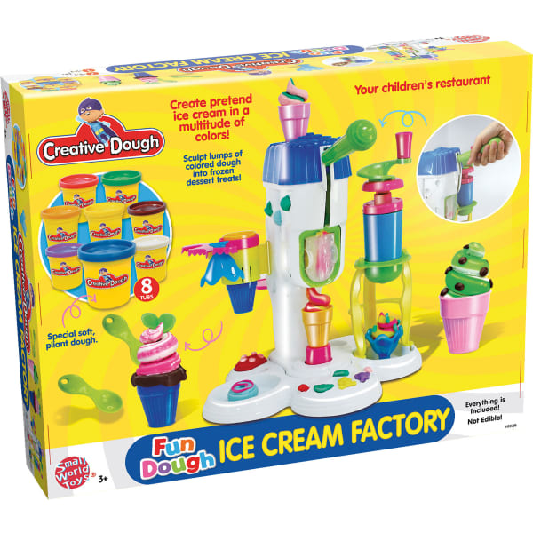Small World Toys Creative Dough Fun Dough Activity Set, Ice Cream Factory, Set Of 6 Tubs Of Dough