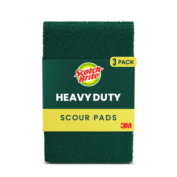 Scotch-Brite Scouring Pads, 3 Scour Pads, Great for Kitchen, Garage and Outdoors