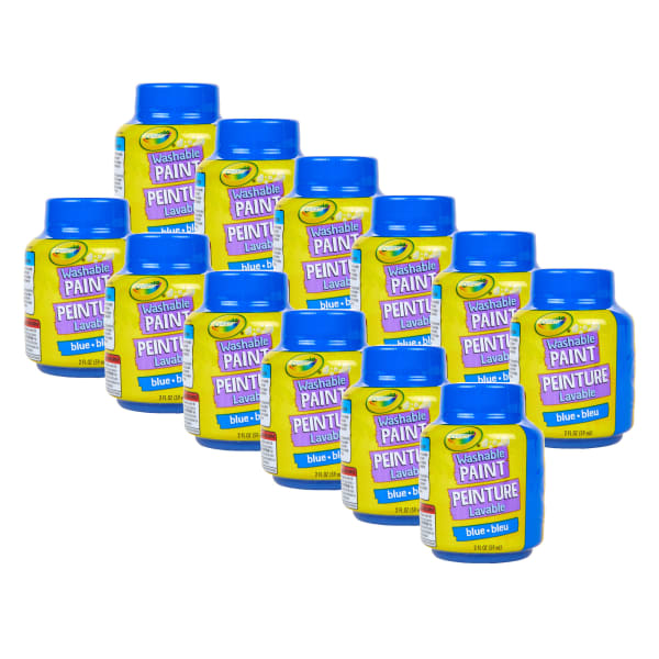 Crayola Washable Paint, 2 Oz, Blue, Bundle Of 12 Paint Pots