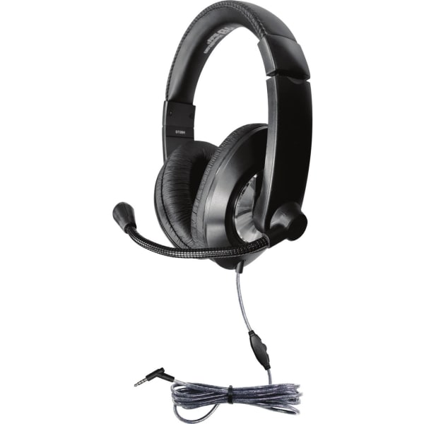 Hamilton Buhl Smart-Trek Headset - Stereo - Mini-phone (3.5mm) - Wired - 32 Ohm - 50 Hz to 20 kHz - Over-the-head - Binaural - Ear-cup - 5 ft Cable - Omni-directional Microphone - Black, Silver