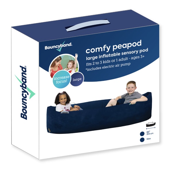 Bouncyband Comfy Hugging Peapod PVC Sensory Pod, 17in x 80in, Blue
