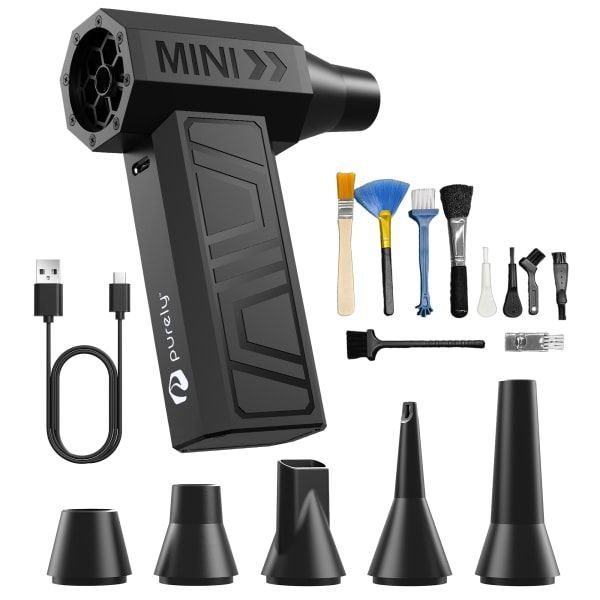Purely D40 Portable Wireless Air Duster, Black, Total Qty 1
