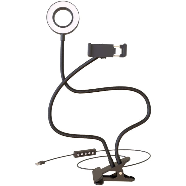 Bower Flexible White & RGB Ring Light With Smartphone Holder, 24in, 5W, Black