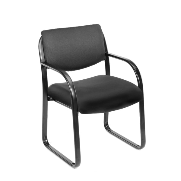 Boss Office Products Fabric Contoured Guest Chair, Black
