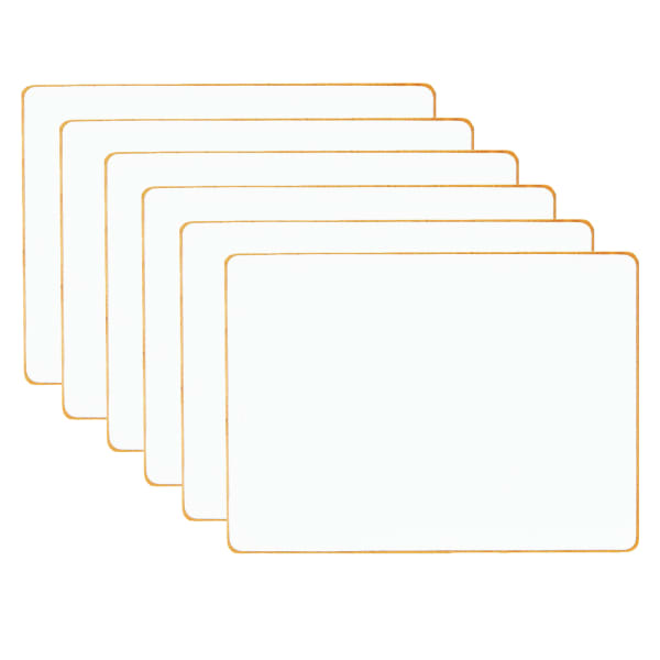 Dowling Magnets Double-sided Magnetic Dry-Erase Boards, Blank, 12in x 8-3/4in, White, Pack Of 6 Boards