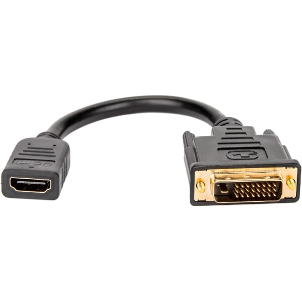 Rocstor HDMI to DVI-D Video Cable Adapter - 8in - HDMI Female to DVI Male - DVI/HDMI for Notebook, Ultrabook, Desktop Computer, Graphic Cards, Video Device - 8in - 1 x HDMI Female Digital Audio/Video - 1 x DVI-D (Dual-Link 24+1)