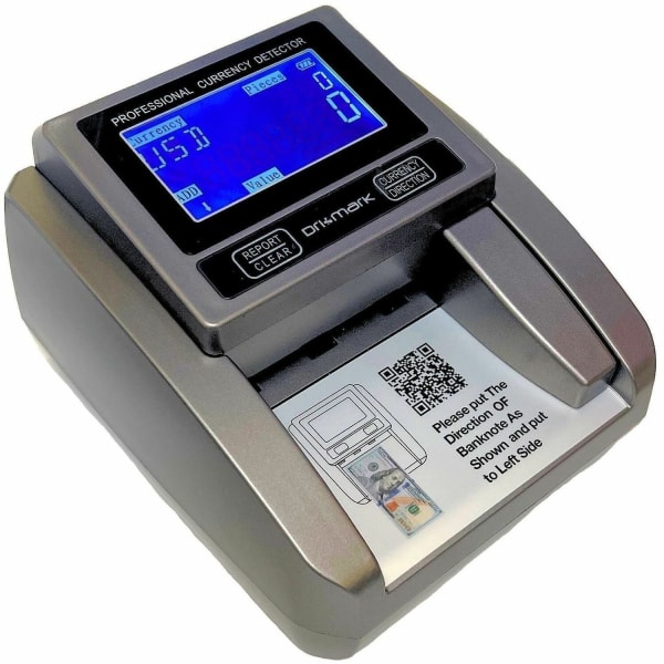 Dri Mark BillScan5 Counterfeit Detector Machine - Magnetic Ink, Infrared, Watermark, Dimension - 1 Second - Black - 1 Each