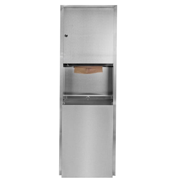 Alpine Stainless-Steel Recessed Paper Towel Dispenser/Waste Receptacle, 12 Gallon, 56inH x 17inW x 4inD, Silver