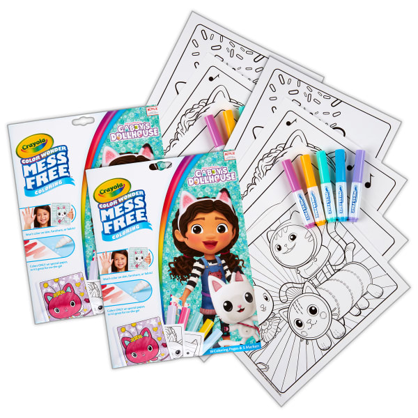 Crayola Color Wonder Coloring Pad & Markers, Gabby's Dollhouse, Pack Of 2 Sets