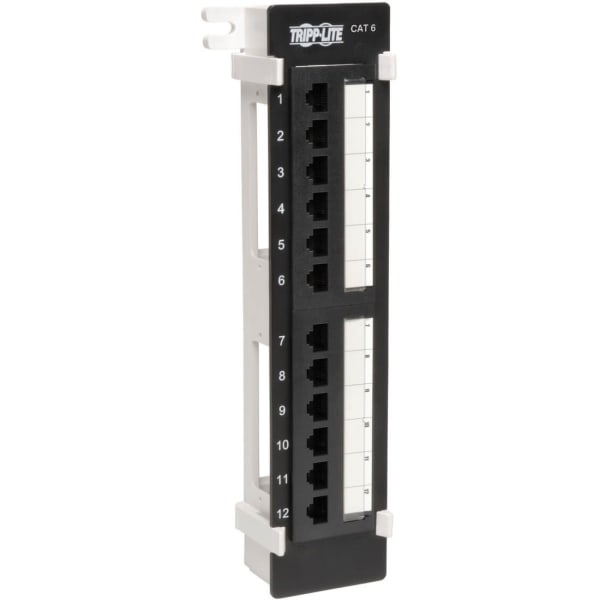 Eaton Tripp Lite Series 12-Port Cat6 Cat5 Patch Panel Wall Mount Vertical 110 RJ45 TAA - Patch panel - wall mountable - CAT 6 - 12 ports