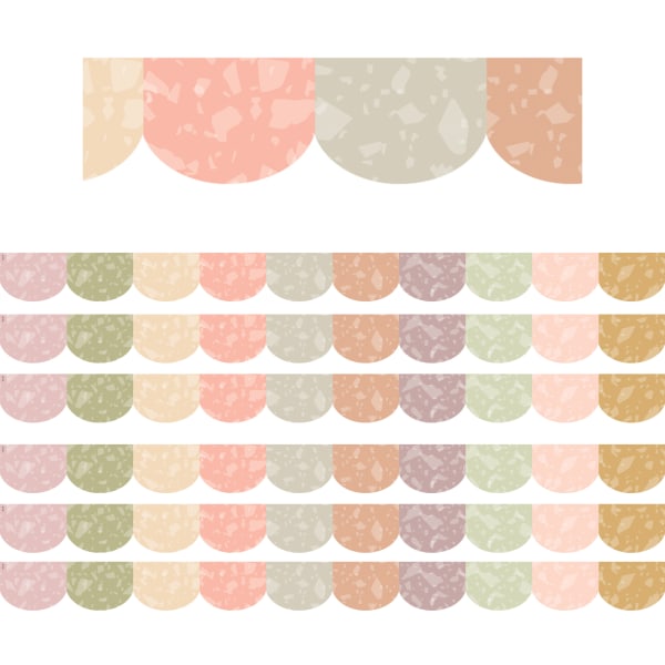 Teacher Created Resources Scalloped Border Trim Packs, 35', Terrazzo Tones, Set Of 6 Packs