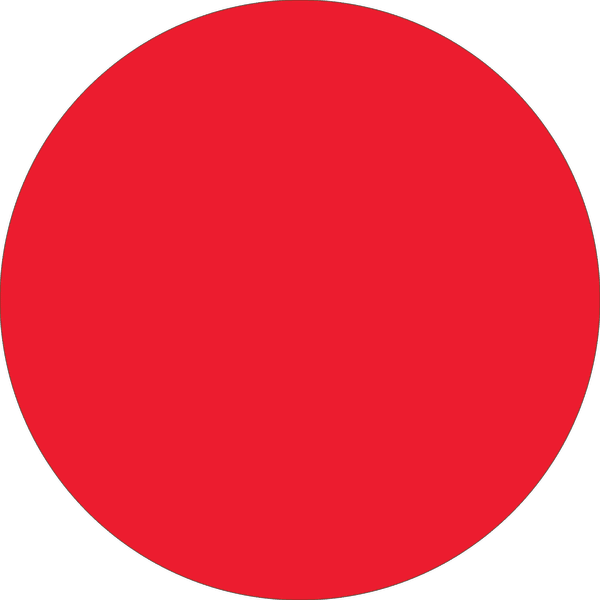 Tape Logic Removable Round Color Inventory Labels, DL613G, 2in, Fluorescent Red, Pack Of 500