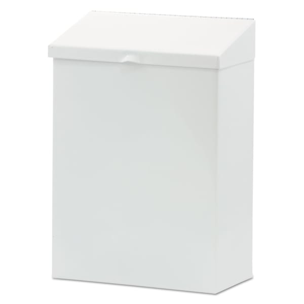 HOSPECO Feminine Hygiene Product Waste Receptacle, Metal, White