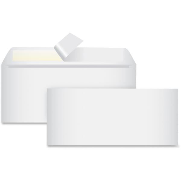 Business Source Peel-To-Seal Envelopes - Multipurpose - 3 5/8in Width x 6 1/2in Length - 24 lb - White - Wove - 100 / Box