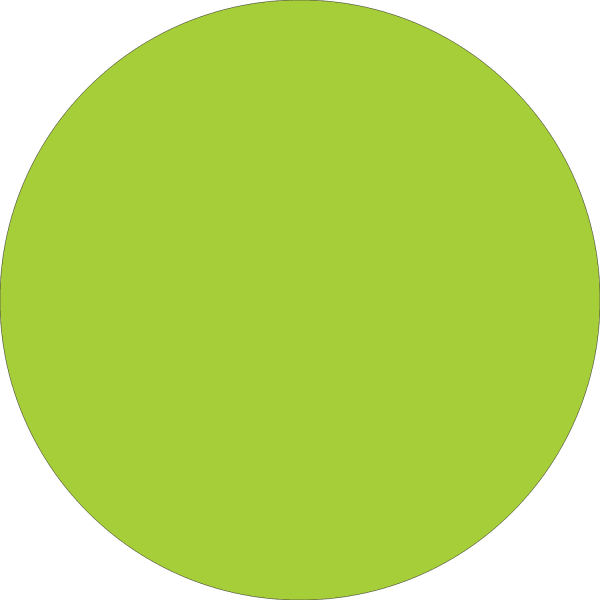 Tape Logic Removable Round Color Inventory Labels, DL612J, 1 1/2in, Fluorescent Green, Pack Of 500