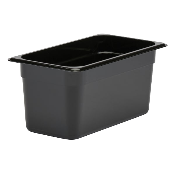 Cambro Camwear GN 1/3 Size 6in Food Pans, 6inH x 7inW 12-3/4inD, Black, Set Of 6 Pans