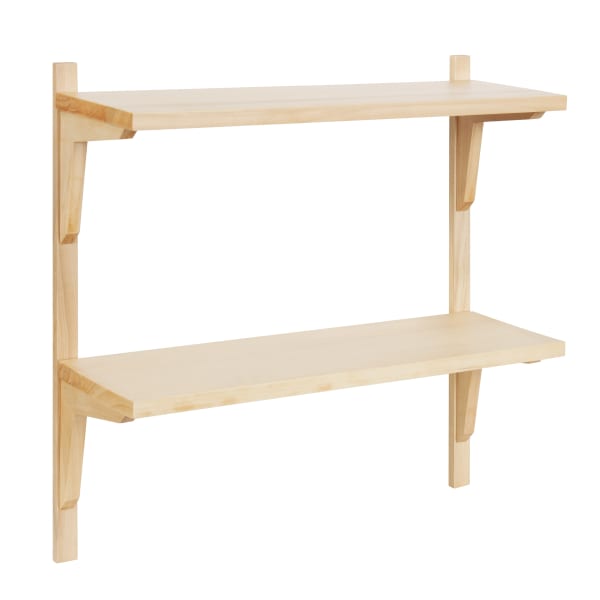 Kate and Laurel Meridien Wood Wall Shelves, 24inH x 24inW x 8inD, Natural
