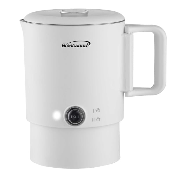 Brentwood 27-Oz. 650-Watt Electric Travel Kettle & Hot Pot, White, KT-1504W